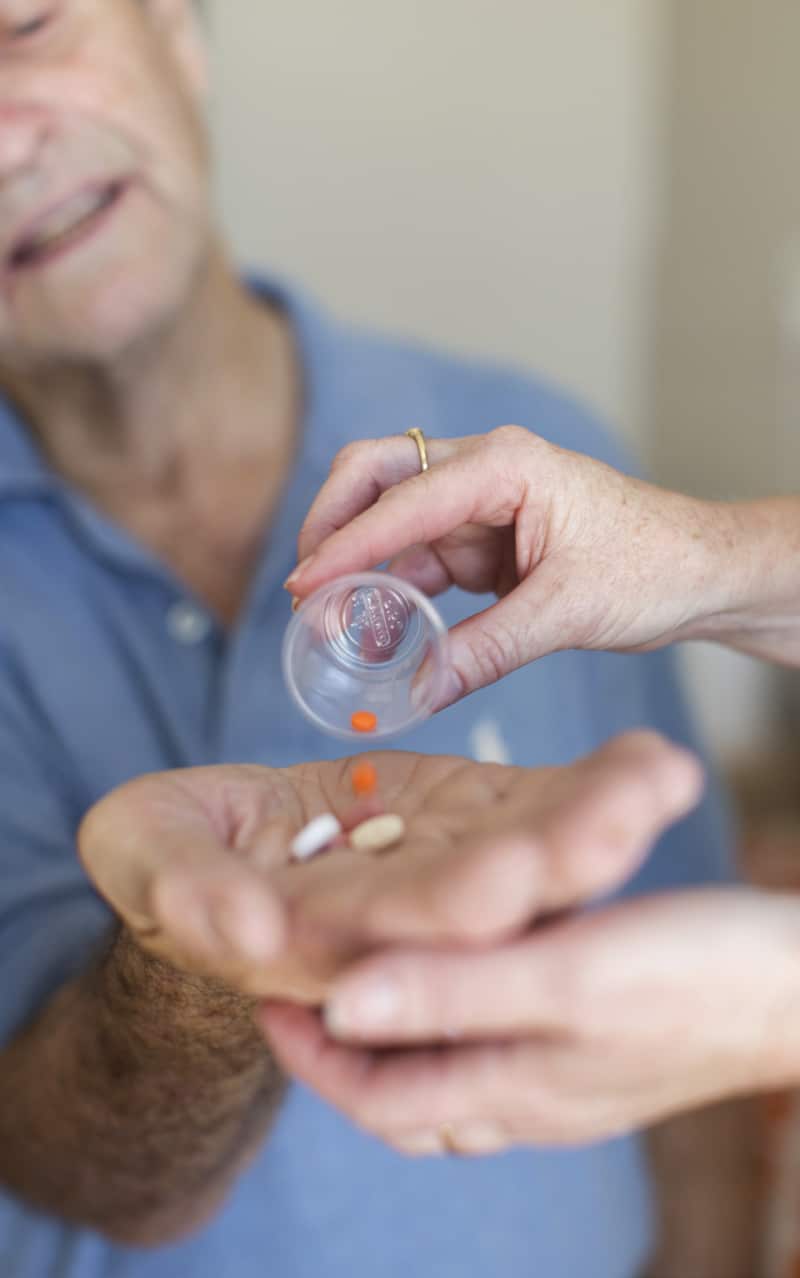 A person receiving antibiotics in hospital